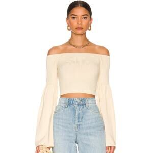 LPA Cream Off-Shoulder Sweater